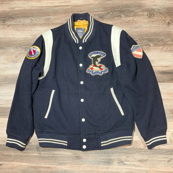 1975 MEIJI UNIVERSITY NADI Skin Diving Club Wool Scuba Varsity Letterman Jacket